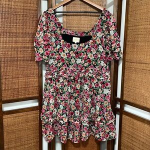 Sezane Floral Ruffle Dress size 42